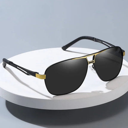 Sunglasses Men Black Silver Gold Square Driving Eyewear - Men Sunglasses - COOLPANDAS - Mad Fly Essentials