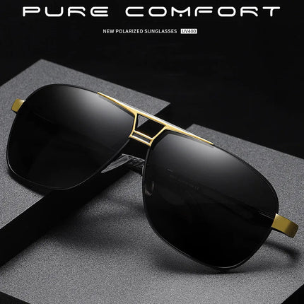 Sunglasses Men Black Silver Gold Square Driving Eyewear - Men Sunglasses - COOLPANDAS - Mad Fly Essentials