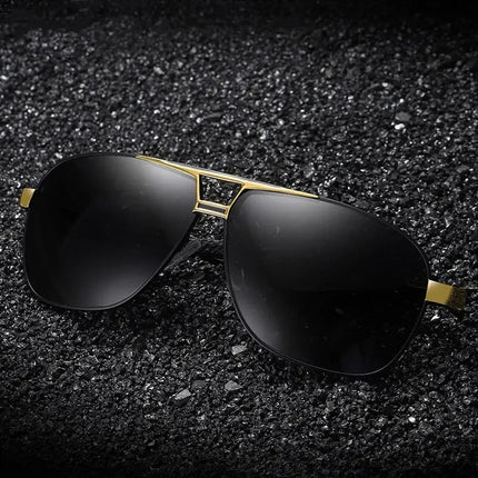 Sunglasses Men Black Silver Gold Square Driving Eyewear - Men Sunglasses - COOLPANDAS - Mad Fly Essentials