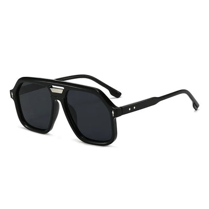 Sunglasses Men Retro Double Bridge Pilot Sunglasses - Men Sunglasses - SHAUNA - Mad Fly Essentials