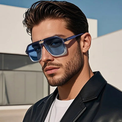 Sunglasses Men Retro Double Bridge Pilot Sunglasses - Men Sunglasses - SHAUNA - Mad Fly Essentials