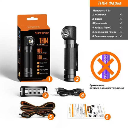 SUPERFIRE TH04 Type C Rechargeable Head LED Flashlight - LED Flashlight - SUPERFIRE - Mad Fly Essentials
