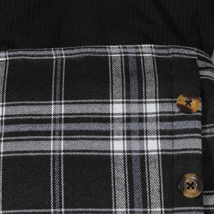 Sweater Dress Girl Fashion Black Grey Plaid Skirt - Sweater Dress - MVUPP - Mad Fly Essentials