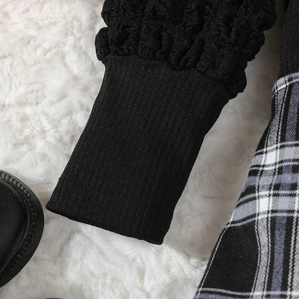 Sweater Dress Girl Fashion Black Grey Plaid Skirt - Sweater Dress - MVUPP - Mad Fly Essentials