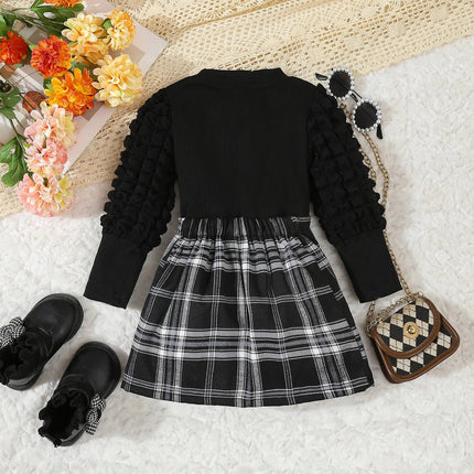 Sweater Dress Girl Fashion Black Grey Plaid Skirt - Sweater Dress - MVUPP - Mad Fly Essentials