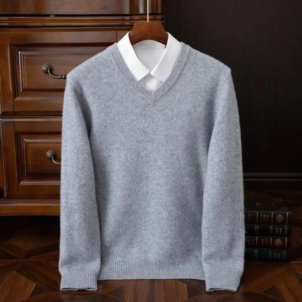 Sweater Men Cashmere V-Neck Woolen Pullover Sweater - Sweater - Wuiliy - Mad Fly Essentials
