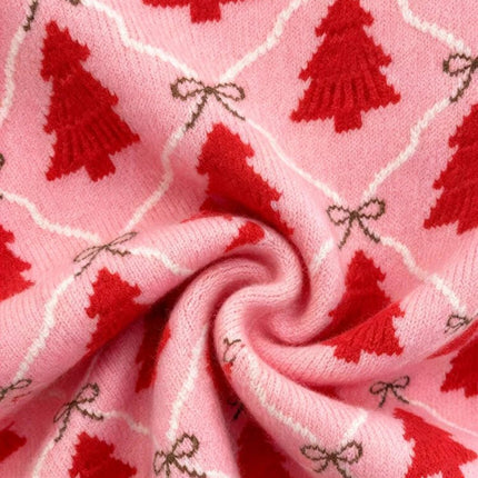 Sweater Women Pink Christmas Tree Cardigan - Sweater - Sweetown - Mad Fly Essentials
