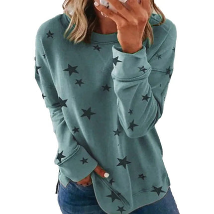 Sweater Women Striped Star Open Zip Outerwear - Sweater - kalenmos - Mad Fly Essentials