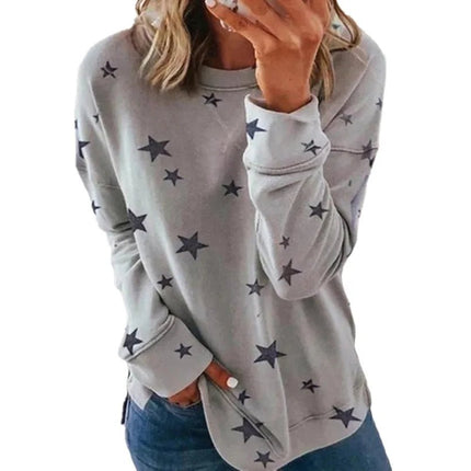 Sweater Women Striped Star Open Zip Outerwear - Sweater - kalenmos - Mad Fly Essentials