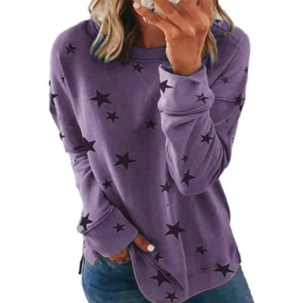 Sweater Women Striped Star Open Zip Outerwear - Sweater - kalenmos - Mad Fly Essentials
