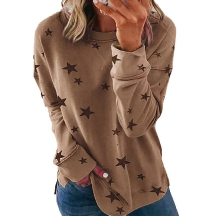 Sweater Women Striped Star Open Zip Outerwear - Sweater - kalenmos - Mad Fly Essentials