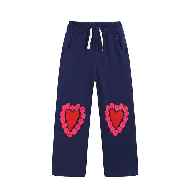 Sweatpants Girl Heart Embroidery Pants - Sweatpants - jumping meters - Mad Fly Essentials