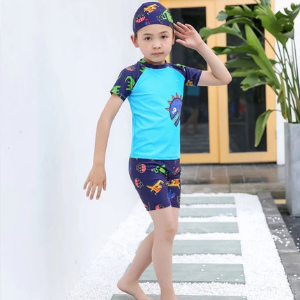 Swimwear Set Boy Dinosaur Fashion 3pcs Swimwear - Swimwear Set - KLEINE KINDER - Mad Fly Essentials