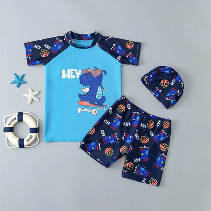 Swimwear Set Boy Dinosaur Fashion 3pcs Swimwear - Swimwear Set - KLEINE KINDER - Mad Fly Essentials