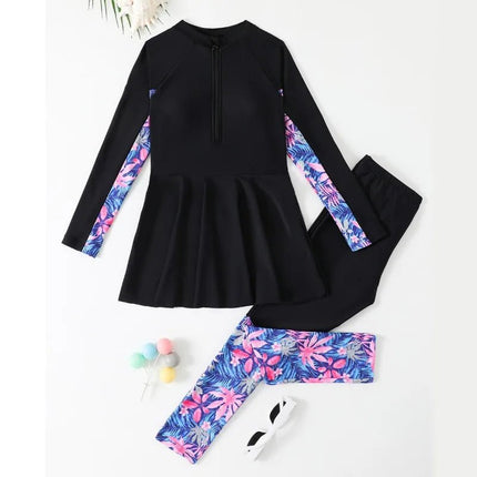 Swimwear Set Girl Long Sleeve 2pc Kids Swimsuit - Swimwear Set - ASHEYWR - Mad Fly Essentials