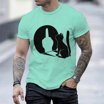 Tank Top Men Summer Glow Middle Finger Cat Shirts - Tank Top - Vikineey - Mad Fly Essentials