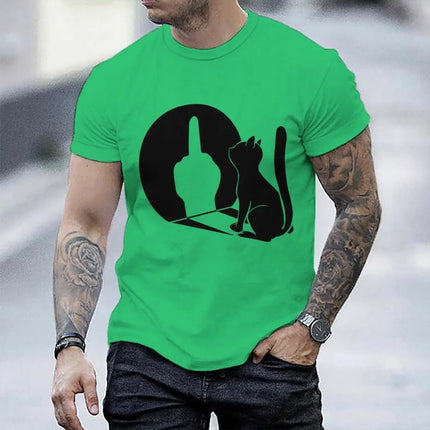 Tank Top Men Summer Glow Middle Finger Cat Shirts - Tank Top - Vikineey - Mad Fly Essentials