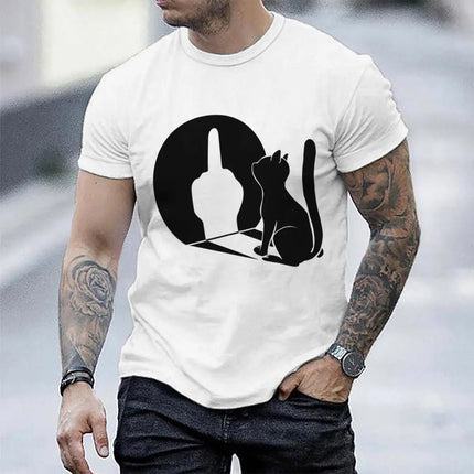 Tank Top Men Summer Glow Middle Finger Cat Shirts - Tank Top - Vikineey - Mad Fly Essentials