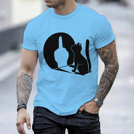 Tank Top Men Summer Glow Middle Finger Cat Shirts - Tank Top - Vikineey - Mad Fly Essentials
