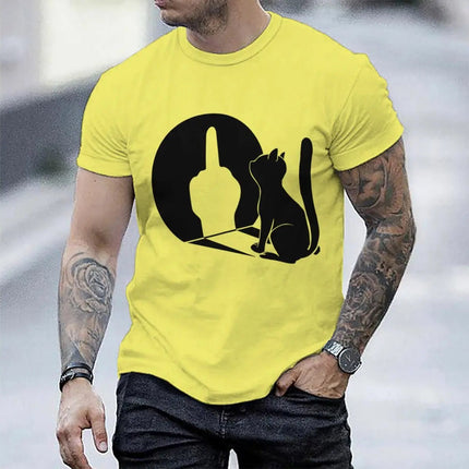 Tank Top Men Summer Glow Middle Finger Cat Shirts - Tank Top - Vikineey - Mad Fly Essentials