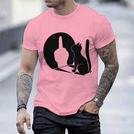 Tank Top Men Summer Glow Middle Finger Cat Shirts - Tank Top - Vikineey - Mad Fly Essentials