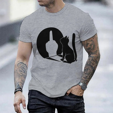 Tank Top Men Summer Glow Middle Finger Cat Shirts - Tank Top - Vikineey - Mad Fly Essentials