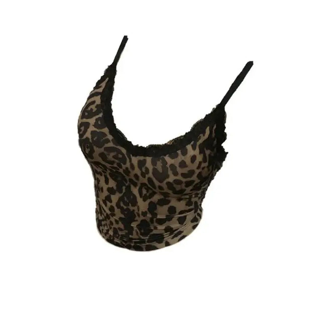 Tank Top Women Leopard Print Black Lace Top - Tank Top - Sunsiom - Mad Fly Essentials