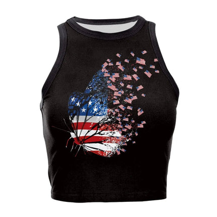 Tank Top Women USA Flag Striped Summer Top - Tank Top - Myth - box - Mad Fly Essentials