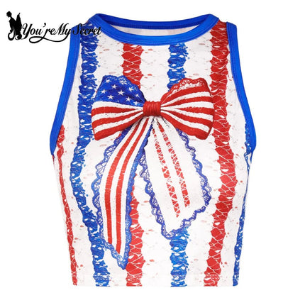 Tank Top Women USA Flag Striped Summer Top - Tank Top - Myth - box - Mad Fly Essentials