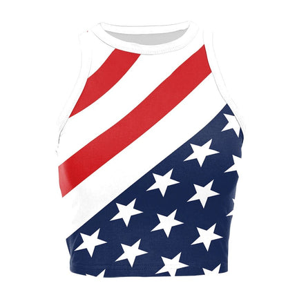 Tank Top Women USA Flag Striped Summer Top - Tank Top - Myth - box - Mad Fly Essentials