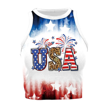 Tank Top Women USA Flag Striped Summer Top - Tank Top - Myth - box - Mad Fly Essentials