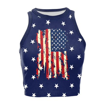 Tank Top Women USA Flag Striped Summer Top - Tank Top - Myth - box - Mad Fly Essentials