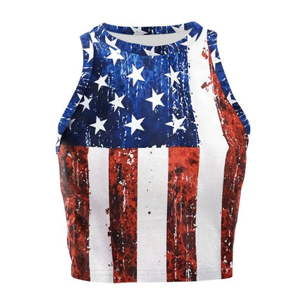 Tank Top Women USA Flag Striped Summer Top - Tank Top - Myth - box - Mad Fly Essentials