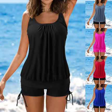 Tankini Set Women Tank Top Black Boyshorts 2pc Tankini - Tankini Set - Beach Fellow - Mad Fly Essentials