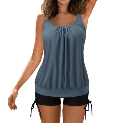 Tankini Set Women Tank Top Black Boyshorts 2pc Tankini - Tankini Set - Beach Fellow - Mad Fly Essentials