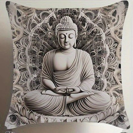 Throw Pillow Zen Stone Buddhist Floral Case - Throw Pillow - Coolazy - Mad Fly Essentials