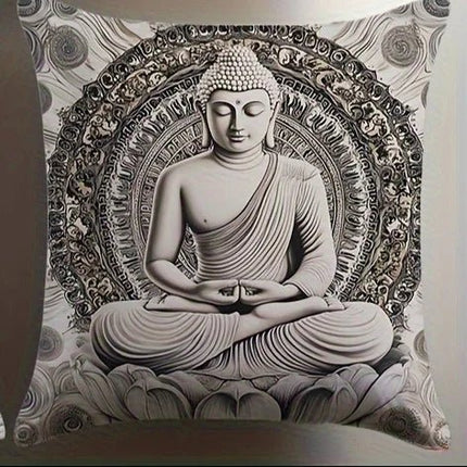Throw Pillow Zen Stone Buddhist Floral Case - Throw Pillow - Coolazy - Mad Fly Essentials