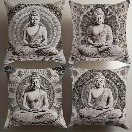 Throw Pillow Zen Stone Buddhist Floral Case - Throw Pillow - Coolazy - Mad Fly Essentials