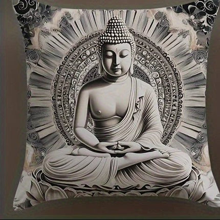 Throw Pillow Zen Stone Buddhist Floral Case - Throw Pillow - Coolazy - Mad Fly Essentials