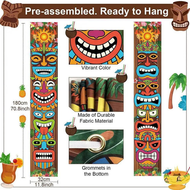 TIKI Banner Happy Luau Hawaiian Party Décor - Party Decor - Party Essentials - Mad Fly Essentials