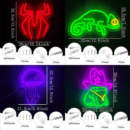 Tiki Bar Neon Signs Animal LED Night Light - LED Night Light - BROCHAO - Mad Fly Essentials