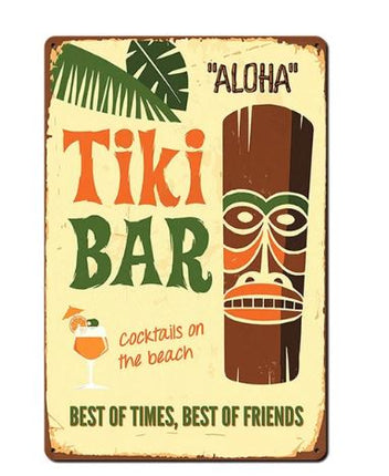 Aloha Tiki Beach Bar Vintage Wall Decor