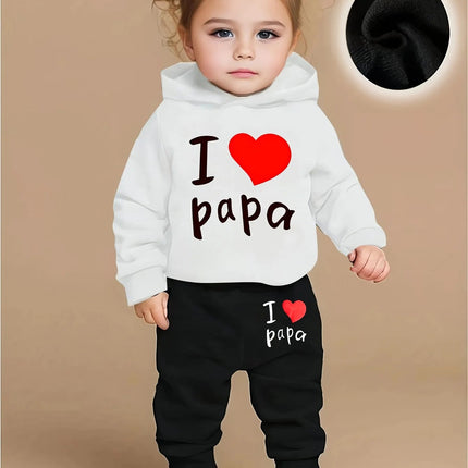 Tracksuit Baby Girl 2pc Winter Love Hoodie Tracksuit Set - Tracksuit - PatPat - Mad Fly Essentials