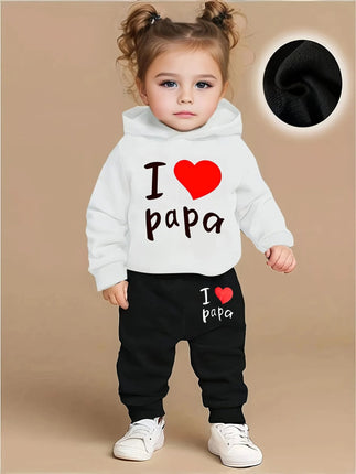 Tracksuit Baby Girl 2pc Winter Love Hoodie Tracksuit Set - Tracksuit - PatPat - Mad Fly Essentials