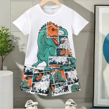 Tracksuit Boy Dinosaur Retro O-Neck Tracksuit Set - Tracksuit - Nifineo - Mad Fly Essentials