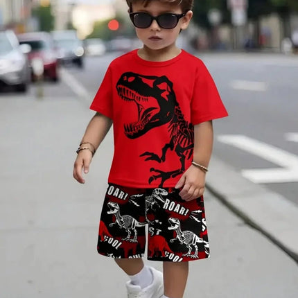 Tracksuit Boy Dinosaur Retro O-Neck Tracksuit Set - Tracksuit - Nifineo - Mad Fly Essentials