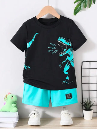 Tracksuit Boy Dinosaur Retro O-Neck Tracksuit Set - Tracksuit - Nifineo - Mad Fly Essentials
