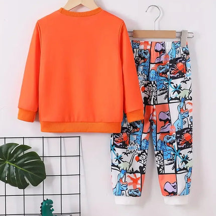 Tracksuit Boy Dinosaur Retro O - Neck Tracksuit Set - Tracksuit - Nifineo - Mad Fly Essentials