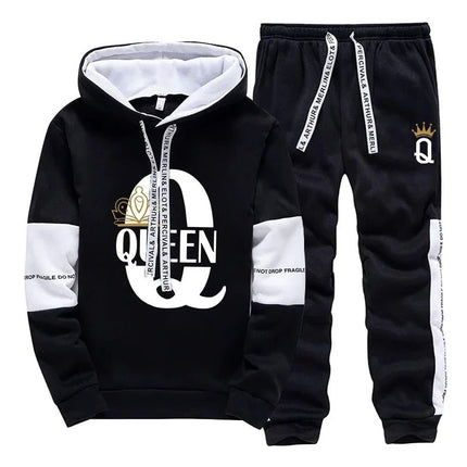 Tracksuit Matching Couple Wear King Queen Hoodies Pants Set - Tracksuit - CUHAKCI - Mad Fly Essentials