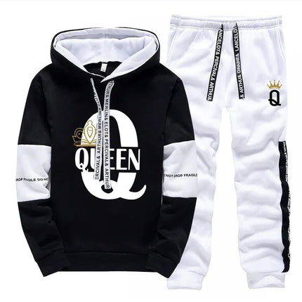 Tracksuit Matching Couple Wear King Queen Hoodies Pants Set - Tracksuit - CUHAKCI - Mad Fly Essentials